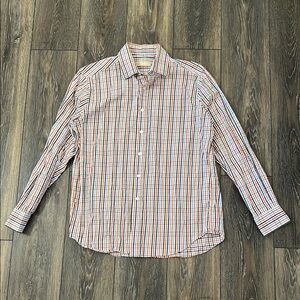 Michael Kors Slim Fit Men’s 16.5 34/35 Plaid Button-Up Shirt